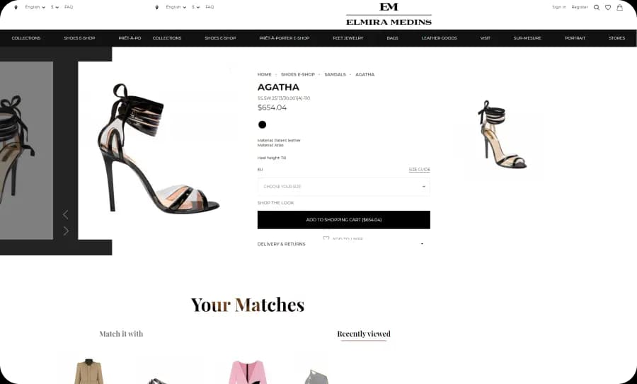 Elmira Medins Italia detail